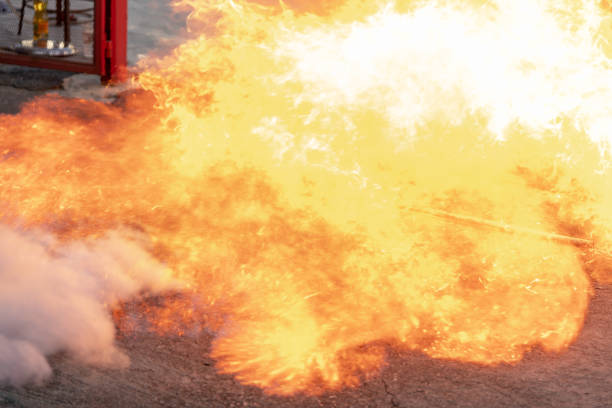 The flame is caused by LPG gas.