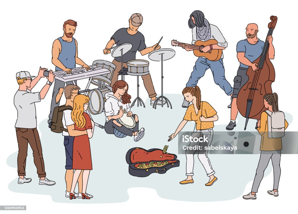 Ilustración de Orquesta Callejera Gente De Dibujos Animados Tocando Instrumentos Musicales y más Vectores Libres de Derechos de Calle - iStock Ilustración de Orquesta Callejera Gente De Dibujos Animados Tocando Instrumentos Musicales y más Vectores Libres de Derechos de Calle - iStock