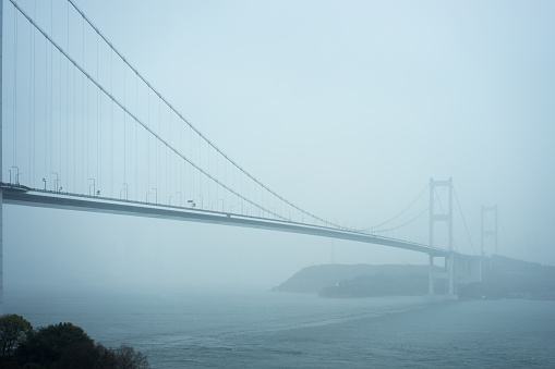 Rainy Strait Bridge (Shimanami Kaido / Kurushima Strait Bridge) image.