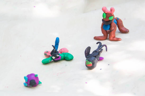 istock Hand made plasticine or modeling clay figure on white background 1200947652