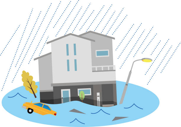 istock Illustration of flood in the city 1200948057