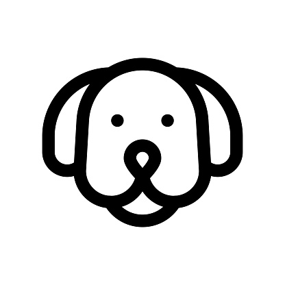 china new year related dog face vector in lineal style