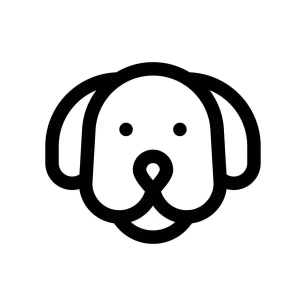 Vector illustration of china new year related dog face vector in lineal style
