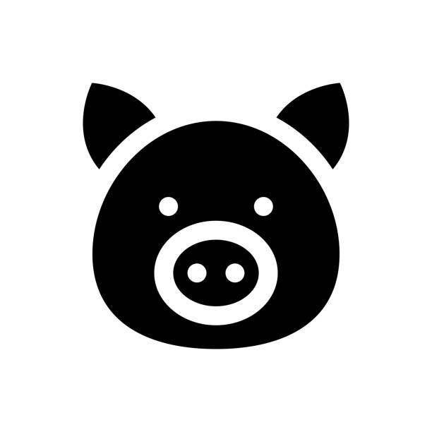 china new year related pig face vector with solid design china new years, related pigs, faces vectors, with solid designs, pig ears stock illustrations