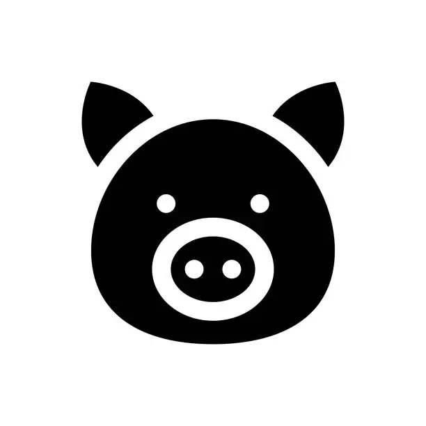 Vector illustration of china new year related pig face vector with solid design