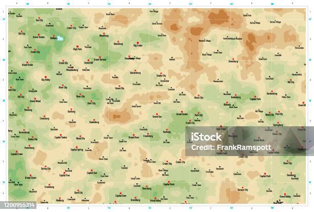 Natural Color Maps Natural Color Generic Topographic Map 281 Stock Illustration - Download ...