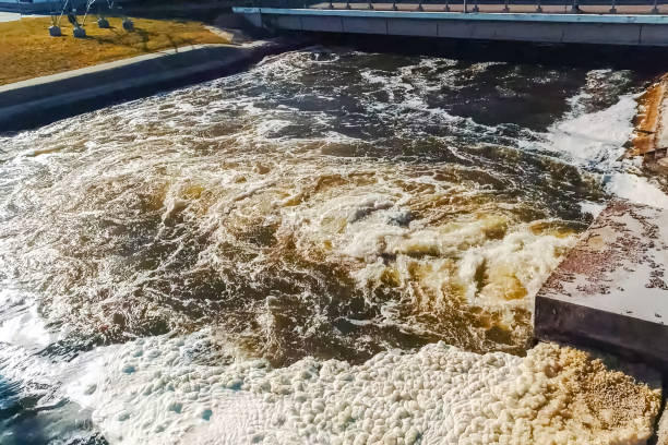 Leaking water from the cooling system of a nuclear power plant.