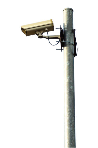 istock Closed circuit camera or CCTV installed on a steel pole 1200960131