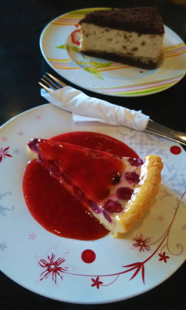 istock A delicious cherry dessert for coffee. 1200960327