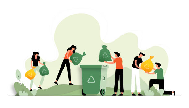 Vector Illustration of Recycling Concept. Flat Modern Design for Web Page, Banner, Presentation etc. Vector Illustration of Recycling Concept. Flat Modern Design for Web Page, Banner, Presentation etc. sustainable lifestyle illustrations stock illustrations