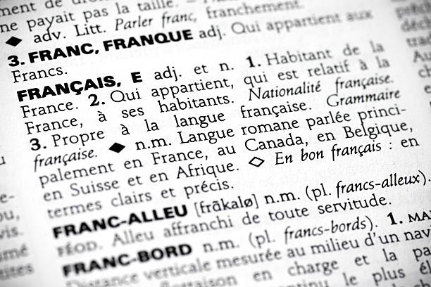 français im wörterbuch - franzose stock-fotos und bilder