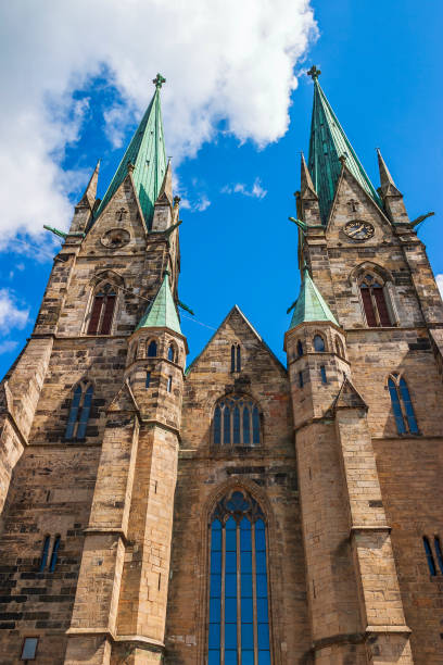 cathedral towers at skara city in sweden - 5551 imagens e fotografias de stock