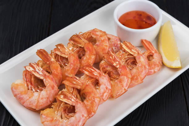 istock Fried tasty shrimps 1200973148
