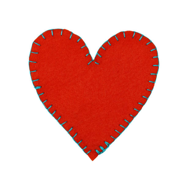 istock One red felt stitched heart isolated on white 1200974525