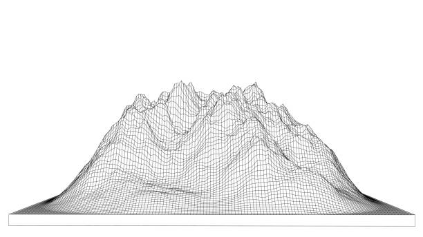 istock Curve lines in shape of part of mountain range 1200974838