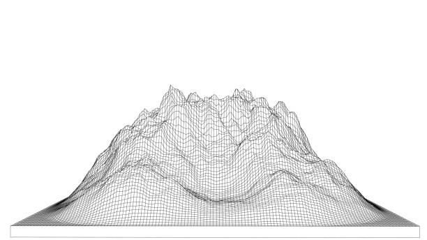 istock Curve lines in shape of part of mountain range 1200975452