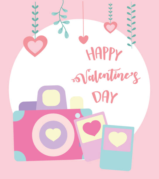istock happy valentines day, photo camera and cards hearts love decoration 1200977043