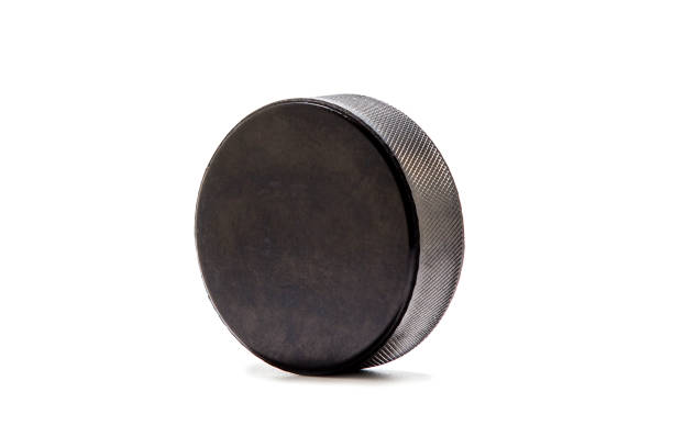 Hockey puck isolated on white