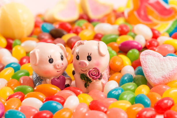istock A pair of cute piggy dolls 1200978747