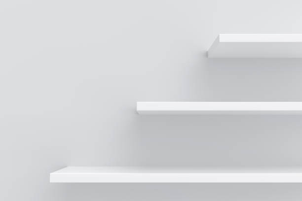 istock White shelves for showcase 1200980654