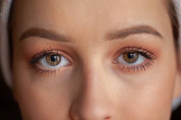 istock Eye. Close-up. Beautiful woman with soft make up. 1200984051