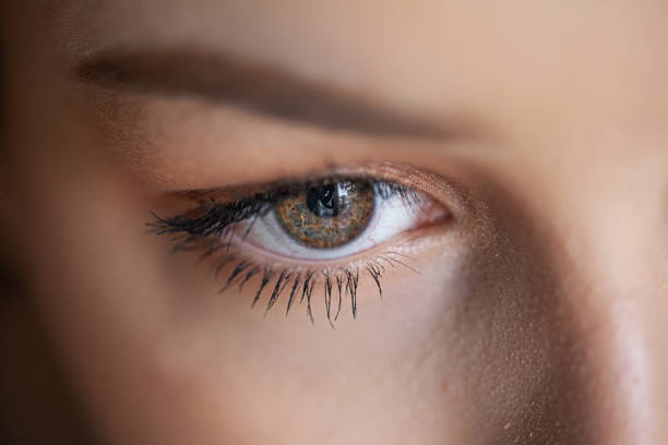 istock Eye. Close-up. Beautiful woman with soft make up. 1200984324