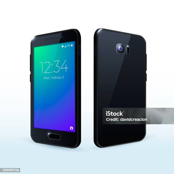 Realistic Smartphone Mockup Cellphone Frame With Display Iolated ...