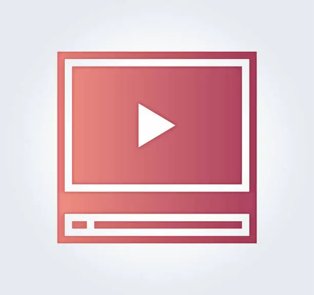 Vector illustration of Video & Podcasts Gradient & Fill Color Icon Design
