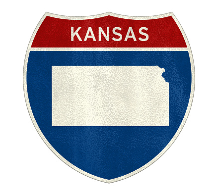 Kansas State - interstate road sign