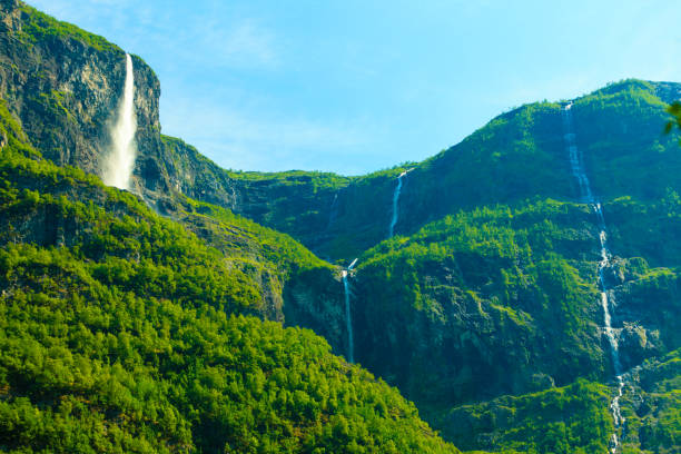 istock Beautiful waterfall in Norway fjords 1200990747