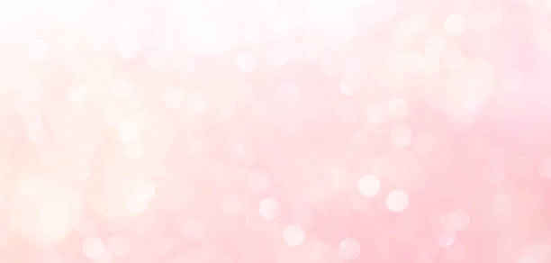 abstract blur beautiful elegance bright pale pastel pink color panoramic background with circle bokeh light and shinning for valentine's day collection design as banner concept - fond rose photos et images de collection