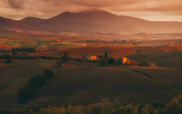 istock Great red sunset somewhere in Tuscany, Italy 1200994666