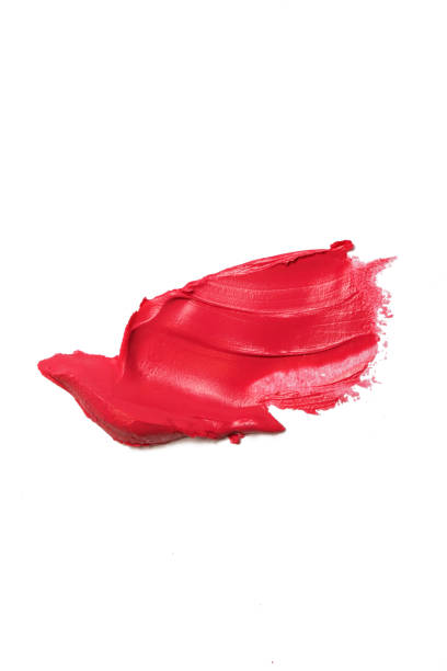 istock Smudged red lipstick isolated on white background 1200998328