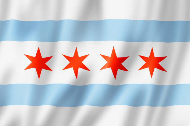 istock Chicago city flag, Illinois, USA 1201000749