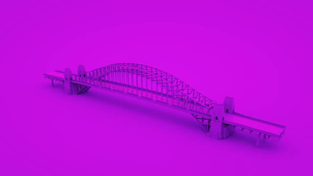 istock Bridge on purple background. Minimal idea concept, 3d rendering 1201001797