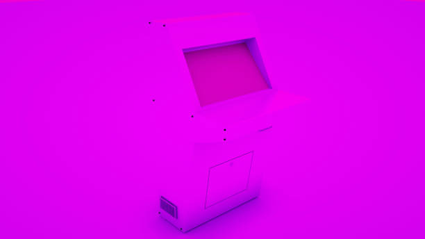 istock Slot Machine on purple background. Minimal idea concept, 3d rendering 1201001838