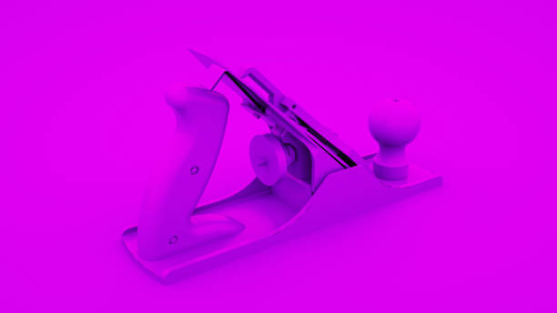 istock Jointer plane isolated on purple background. Minimal idea concept, 3d rendering 1201001855