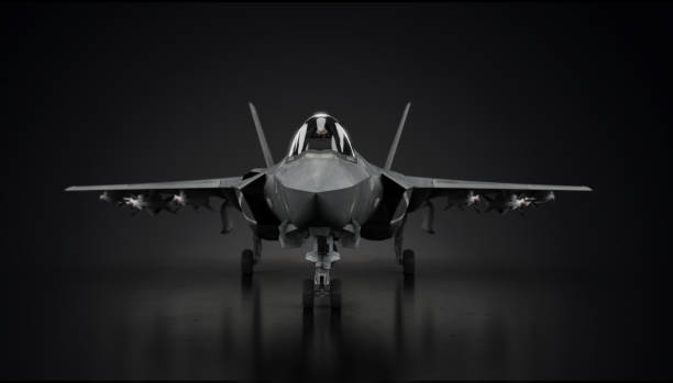 istock F-22 aircraft fighter jet in undisclosed location in hangar facing front 3d render 1201001978