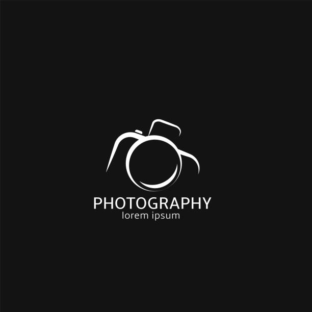 Photo camera sign Photo camera sign. Photography icon, photo studio symbol push button photos stock illustrations