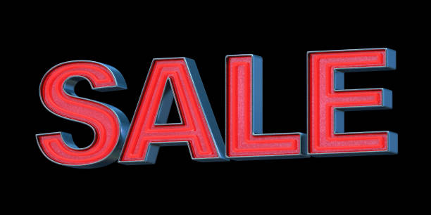 istock Red neon font - Word SALE 1201004113