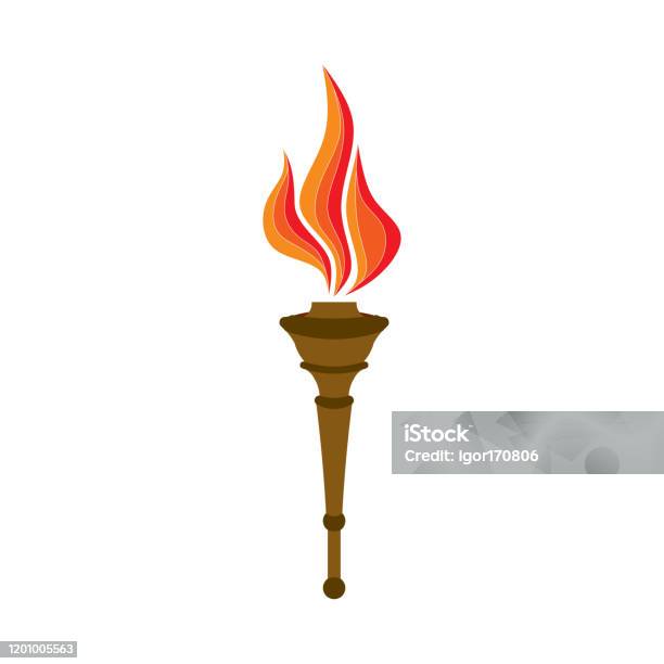 Icon Api Obor Obor Ikon Api Terbakar Panas Simbol Api Konsep Kemenangan Ikon ...