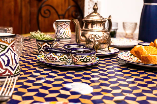 istock Typical, traditional Moroccan breakfast in a typical Maracan house. 1201006598