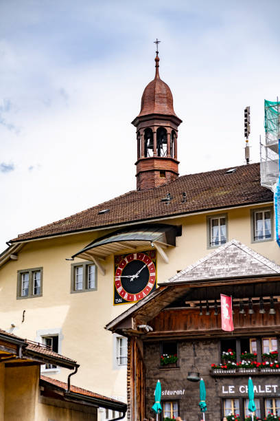 2019 グリュイエール, スイス - clock switzerland swiss culture fribourg canton ストックフォトと画像