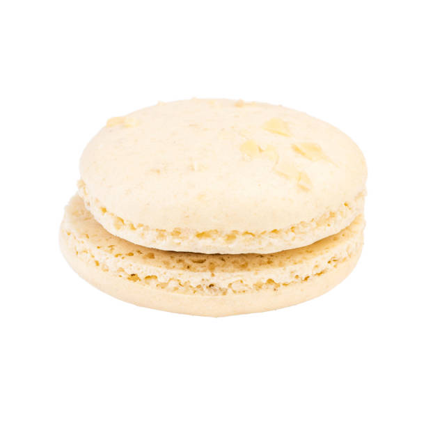 istock Single Macaroon Cookie. Detailed Close Up Studio Shoo Isolated on White Background 1201011350