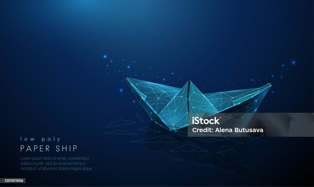Abstract Paper Ship Low Poly Style Design Stock Illustration Download
