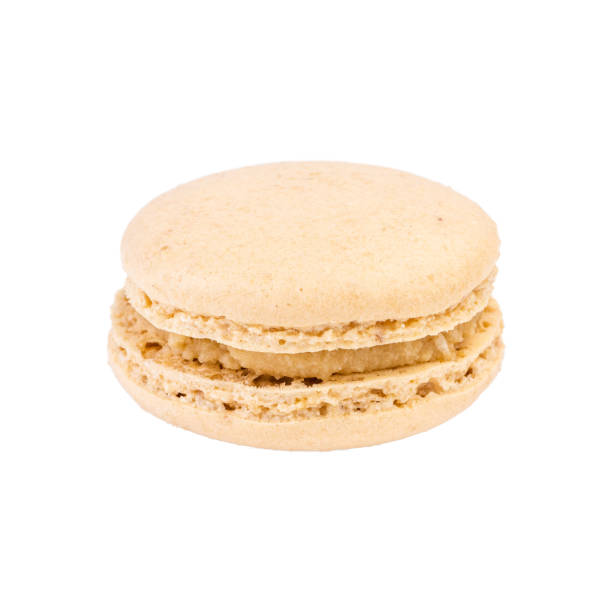 istock Single Macaroon Cookie. Detailed Close Up Studio Shoo Isolated on White Background 1201011530