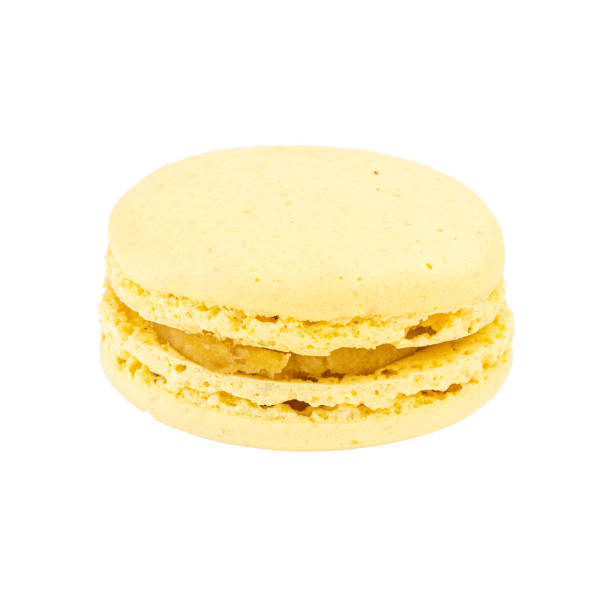 istock Single Macaroon Cookie. Detailed Close Up Studio Shoo Isolated on White Background 1201011546
