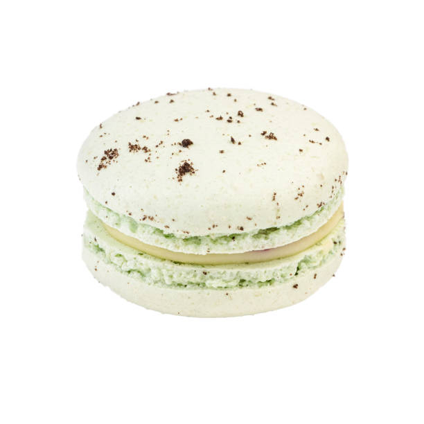 istock Single Macaroon Cookie. Detailed Close Up Studio Shoo Isolated on White Background 1201011653