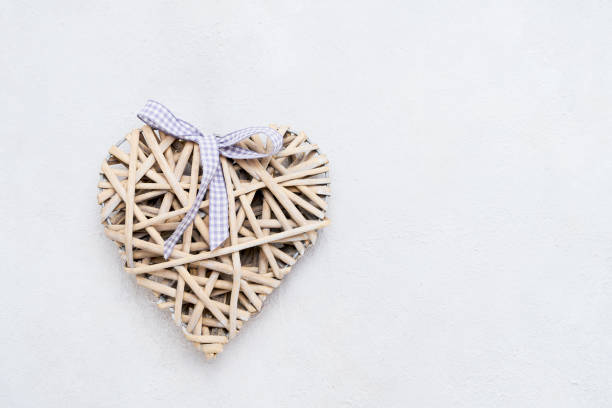 Valentines Day background. Heart on a concrete background, top view. Valentines Day concept. Copy space for text