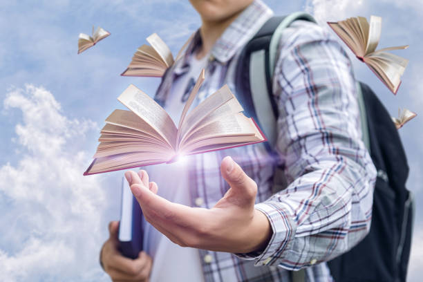 istock The concept of textbook education and source of knowledge. 1201014993